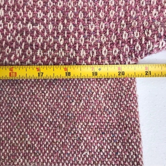 Handwoven By Harvey Fiber Art Three Button Cardigan Jacket Pink Cream Women Sm - Picture 10 of 13